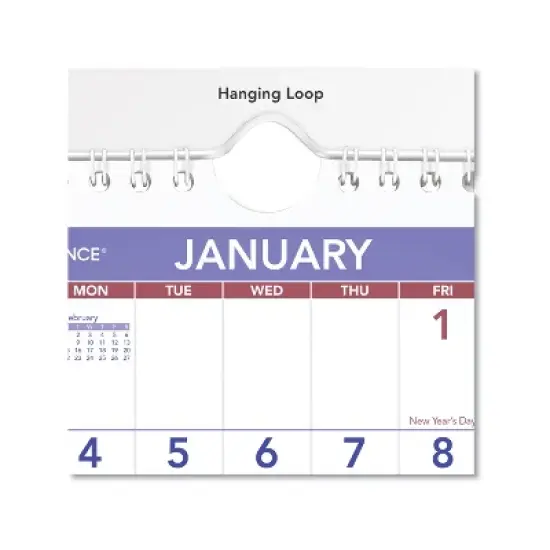 Mini Monthly Wall Calendar with Fold-Out Easel, 7 x 8, White Sheets, 12-Month (Jan to Dec): 2026 image {2}
