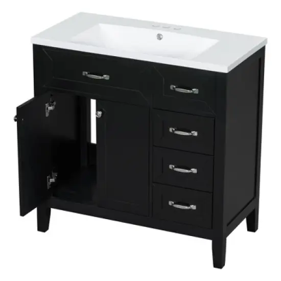 36" Bathroom Vanity with Drawers and Sink - ModernLuxe image {9}