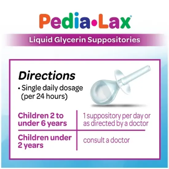 Pedia-Lax Laxative Liquid Glycerin Suppositories for Kids - Ages 2-5 - 6ct image {5}