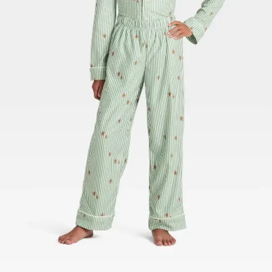Kids' Gingerbread Striped Long Sleeve Shirt and Pants Holiday Matching Family Pajama Set - Wondershop&trade; Cream image {3}