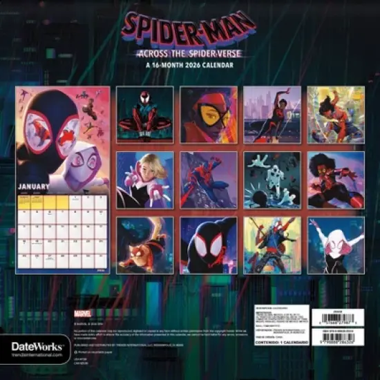 Marvel 2026 Spider-Man Across the Spider Verse 12"x12" Wall Calendar image {3}