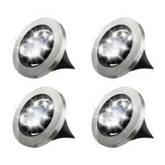 Bell + Howell 8 LED Swivel Solar Powered Disk Lights with Auto On/Off, Adjustable Angle, Walkway Lights image {1}