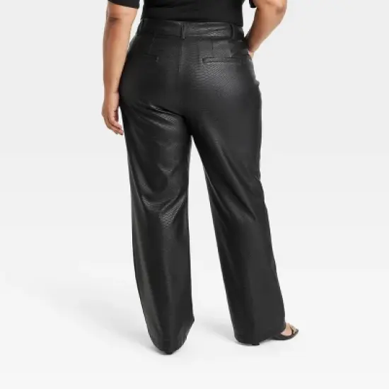 Women's Faux Leather High-Rise Flare Pants - Ava & Viv&trade; image {1}