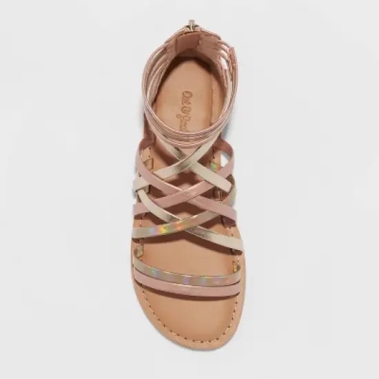 Girls' Dion Zipper Metallic Ankle Strap Sandals - Cat & Jack&trade; image {2}