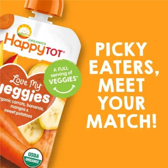 HappyTot Love My Veggies Carrot Banana Mango & Sweet Potato Baby Food Pouch - (Select Count) image {3}