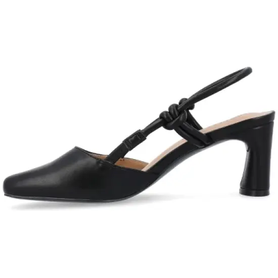 Journee Collection Womens Margeene Sling Back Covered Block Heel Pumps image {1}