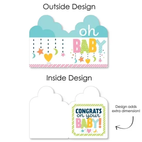 Big Dot of Happiness Colorful Baby Shower - Baby Shower Giant Greeting Card - Big Shaped Jumborific Card image {4}