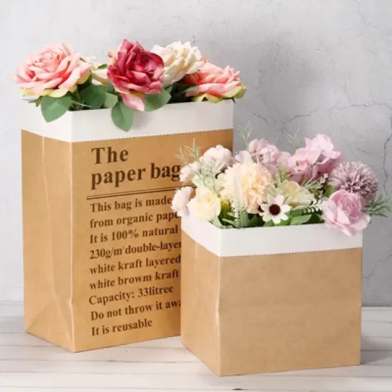 Unique Bargains Paper Bag without Handle Pack Flower Bouquet Packaging Bag image {4}