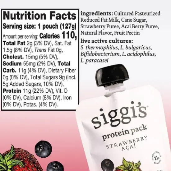 siggi's Strawberry Acai Traditional Yogurt - 4.5oz image {5}
