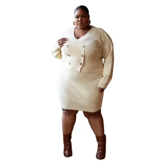 Rebdolls Women's Plus Size Cable Knit Mini Skirt image {4}
