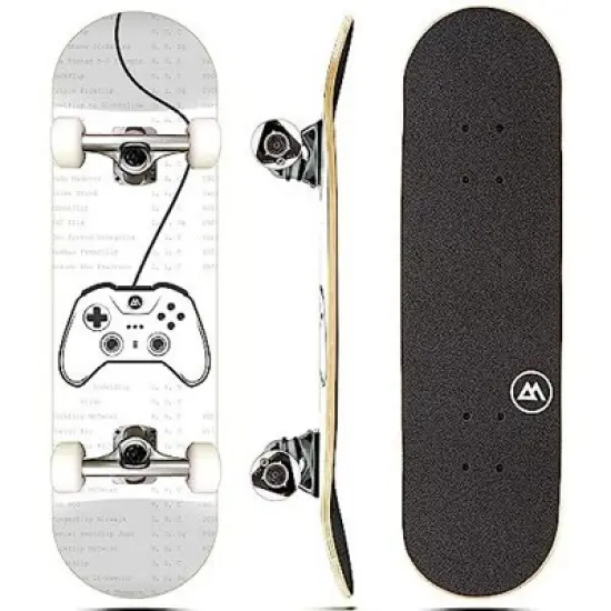 Magneto Skateboard | Maple Wood | ABEC 5 Bearings | Double Kick Concave Deck | For Beginners, Teens & Adults (Video Game) image {8}