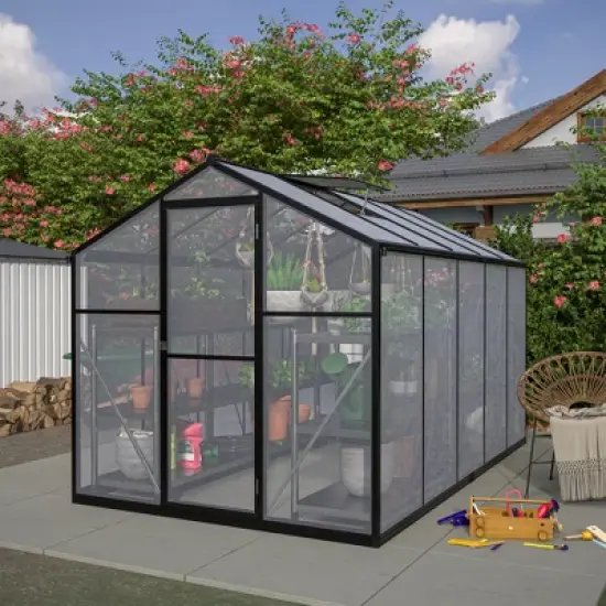 Greenhouse for Outdoors, Walk In Greenhouse with Lockable Door, Ventilation Window and Aluminum Frame for Backyard Balcony Garden Sunroom image {1}