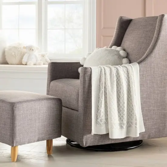 Seed Stitch Pointelle Baby Blanket - Cream - Cloud Island&trade; image {1}