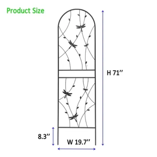 Lirago Black 2 pieces Weatherproof Multi-functional Outdoor Screen-Laser-Cut Galvanized Steel Panel 70.86"Hx19.68"Wx0.51"D image {7}
