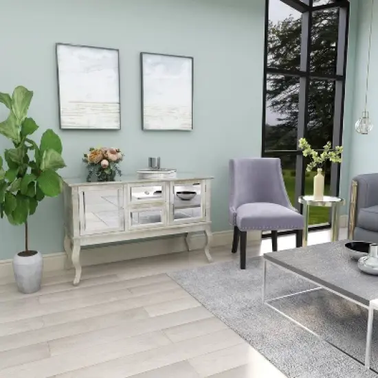 Glam Mirrored Sideboard Silver - Olivia & May image {14}