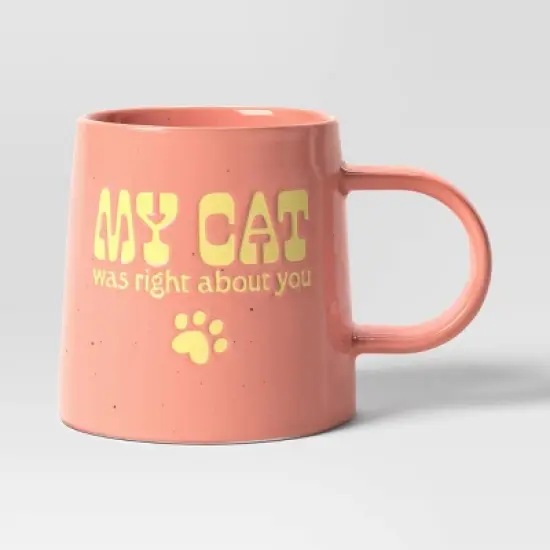 16oz Stoneware My Cat was Right About You Mug - Room Essentials&trade;: Orange Coffee Mug, Microwave & Dishwasher Safe image {3}