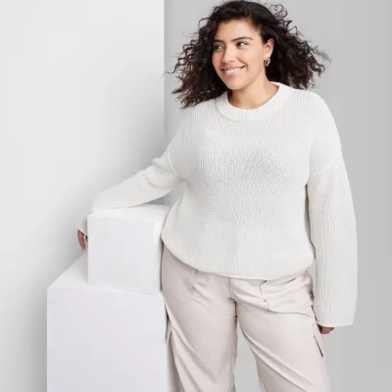 Women's Crewneck Boxy Pullover Sweater - Wild Fable&trade; image {8}