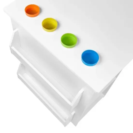 Kids' Art Activity Table with Storage and 2 Bonus Magnetic Display Bars White - RiverRidge Home image {7}