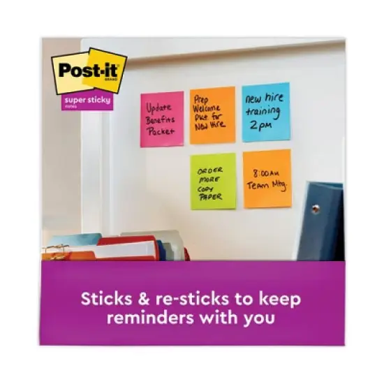 Post-it Dispenser Notes Super Sticky Pop-up 3 x 3 Note Refill, 3" x 3", Energy Boost Collection Colors, 90 Sheets/Pad, 6 Pads/Pack image {3}