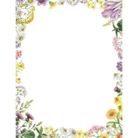 80ct Flower Meadows Letterhead White: Stationery Paper, Uncoated, 8.5 x 11 Inches, 80 Sheets, Love & Romance Theme image {3}