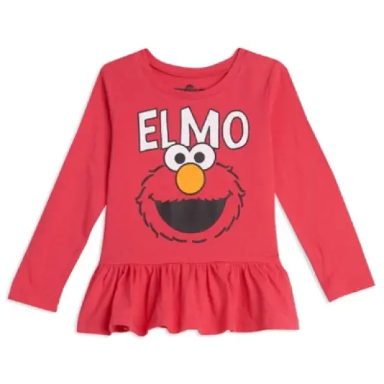 Sesame Street Elmo Girls 2 Pack Peplum Long Sleeve T-Shirts Toddler image {3}