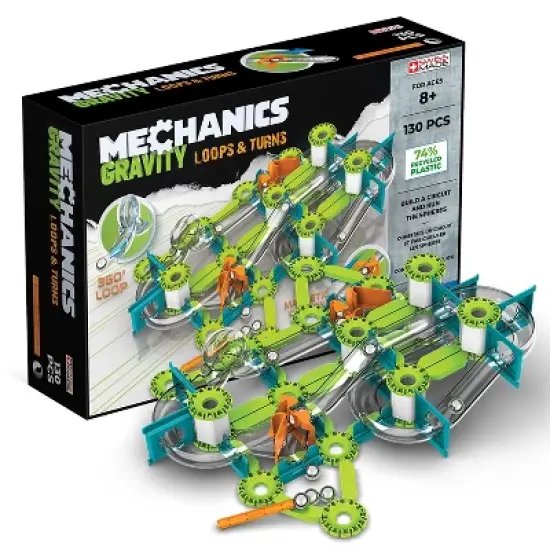 Geomag Mechanics Gravity Loops & Turns Recycled, 130 Pieces image {1}