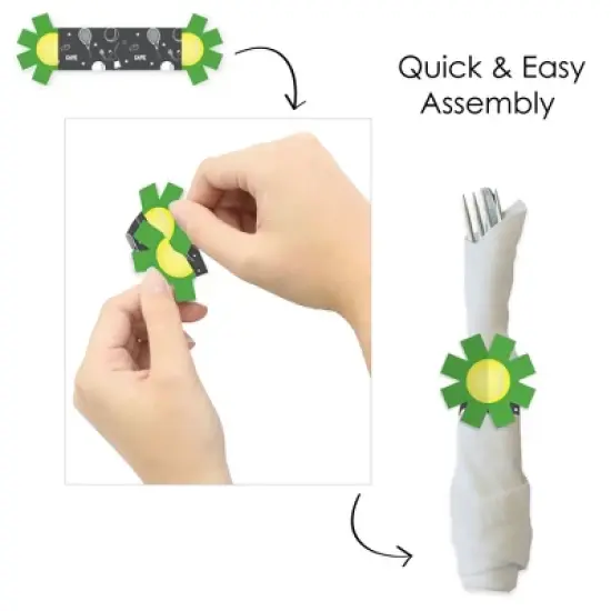 Big Dot of Happiness You Got Served - Tennis - Baby Shower or Tennis Ball Birthday Party Paper Napkin Holder - Napkin Rings - Set of 24 image {3}