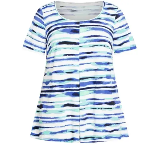 Women's Plus Size Liv Pleat Front Tunic  - Breeze Strp | AVENUE image {2}