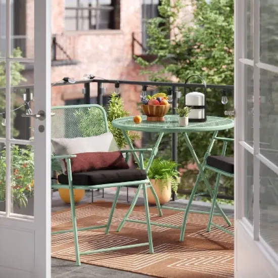 5'x7' Geometric Outdoor Rug Brown/White - Threshold&trade; image {1}