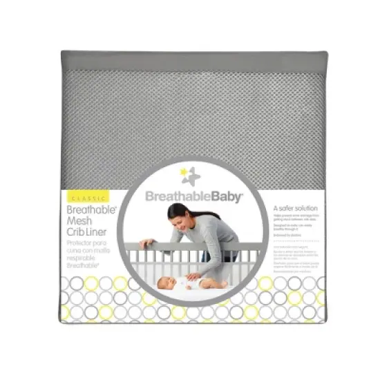 BreathableBaby Breathable Mesh Crib Liner - Classic Collection - Pink image {3}