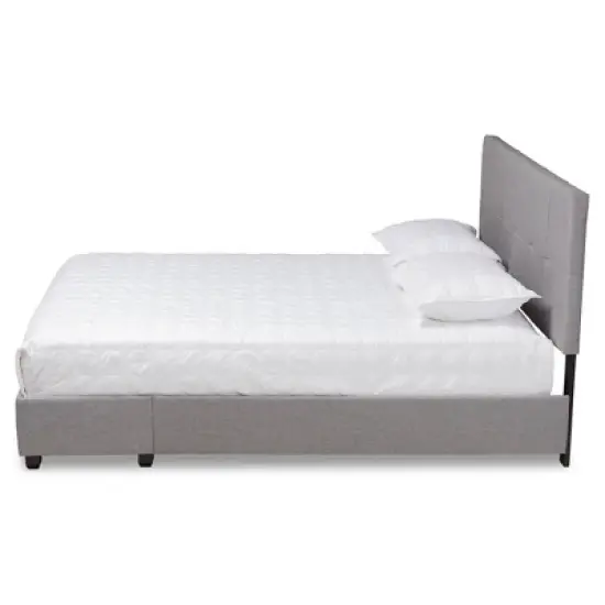 Netti Fabric Upholstered 2 Drawer Platform Storage Bed - Baxton Studio image {2}