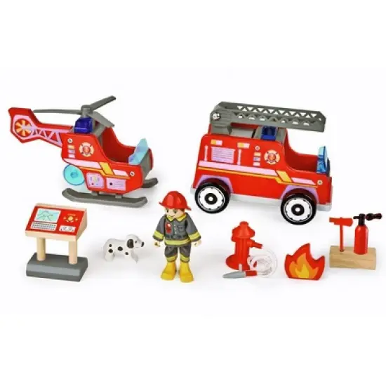 HAPE Tri-level Wooden Fire Station image {2}