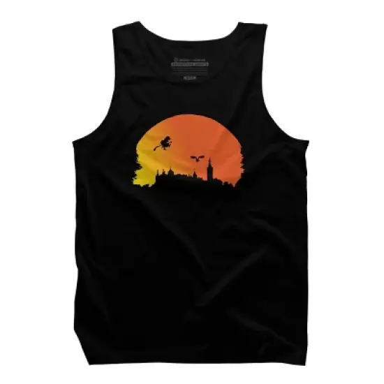 Men's Design By Humans Halloween witch silhouette By InfaredDesigns Tank Top image {4}