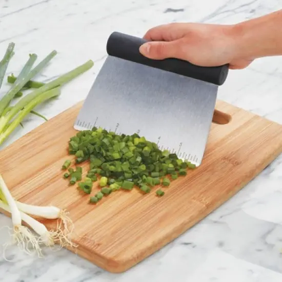 KitchenAid All Purpose Scraper: Black, Dishwasher-Safe, Rubberized Handles, Food & Pastry Scraper, Stainless Steel image {6}