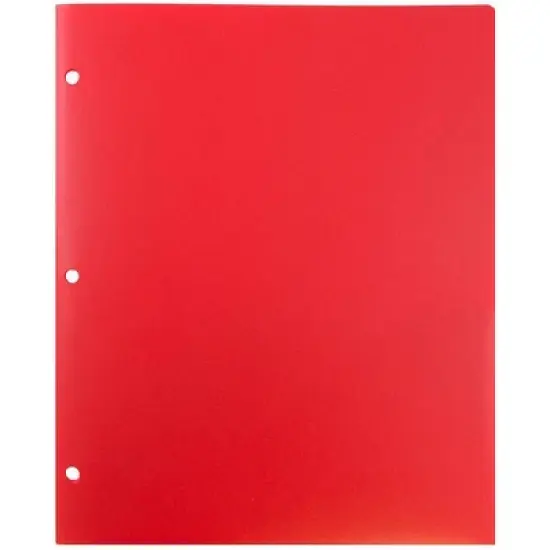 JAM 6pk Heavy Duty 3 Hole Punch 2 Pocket School Presentation Paper Folder Red image {4}