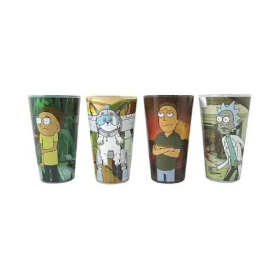 Just Funky Rick and Morty 16 Ounce Pint Glass Set of 4 | Rick | Morty | Jerry | Snuffles image {5}