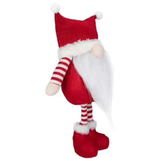 Northlight Plush Standing Gnome Christmas Decoration - 18.5" - Red and White image {3}