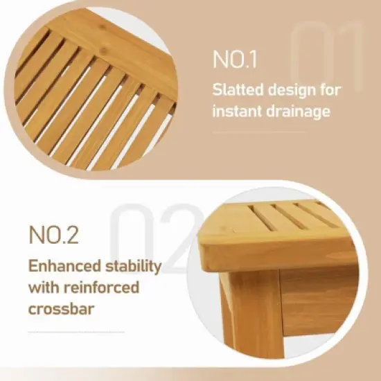 Karl Home Patio Light Brown Wood Table image {3}