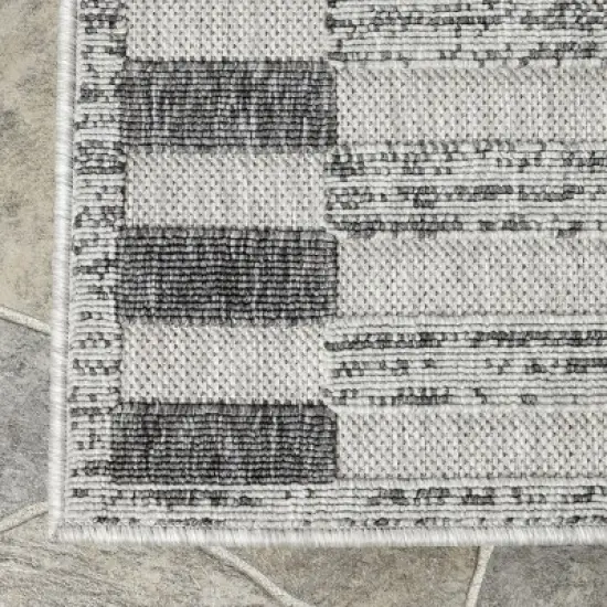 Contemporary Geometric Stripe Indoor Outdoor Area Rug by Blue Nile Mills  image {2}