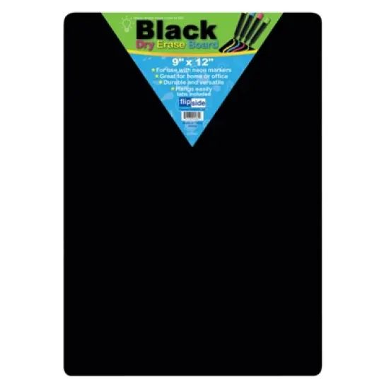 Flipside Products Black Dry Erase Boards, 9" x 12", Pack of 4 image {1}