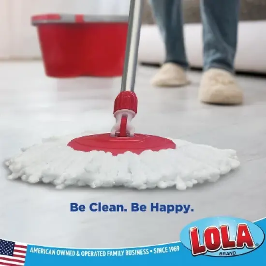 Lola Products Revolution Spin Mop & Bucket System, Braided Mop Head, Durable Alloy Handle, 360 Spinning Action, Great for Any Hard Floor Surface image {6}