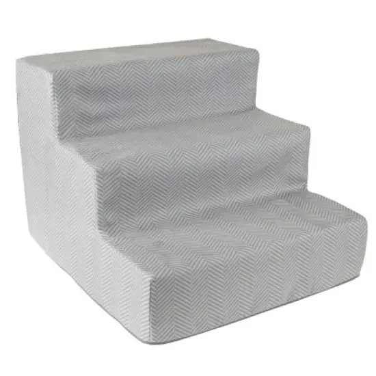 Pet Adobe High-Density Foam Stairs for Pets with Three 4" Steps - Gray image {5}