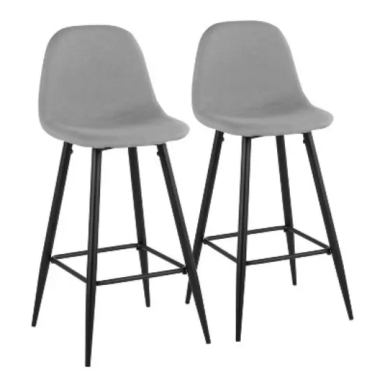 Set of 2 Pebble Metal Polyester Barstools - Lumisource image {11}