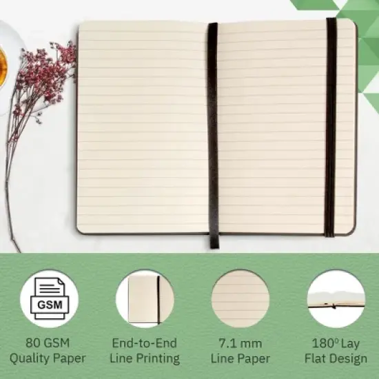 Simply Genius A5 Lined Notebooks with Hardcover - College Ruled Notebook - 192 pages, 5.7" x 8.4" (Orange, 4 Pack) image {3}