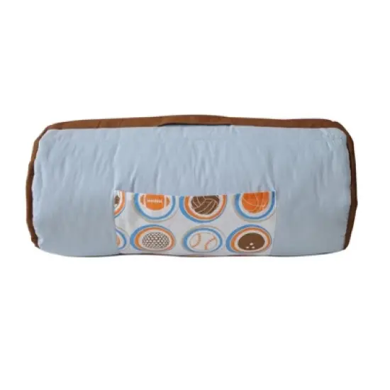 Bacati - Mod Sports Blue Orange Beige Brown Toddler Nap Mat image {1}