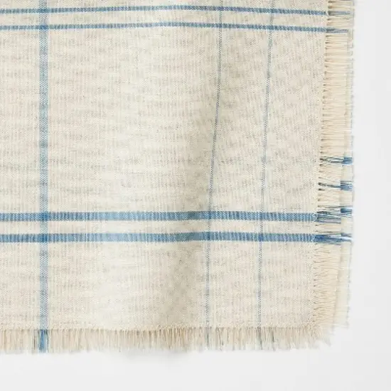 4pk Napkins Blue Plaid - Threshold&trade; designed with Studio McGee: Cotton & Linen, Classic Pattern, Kitchen Textiles image {2}
