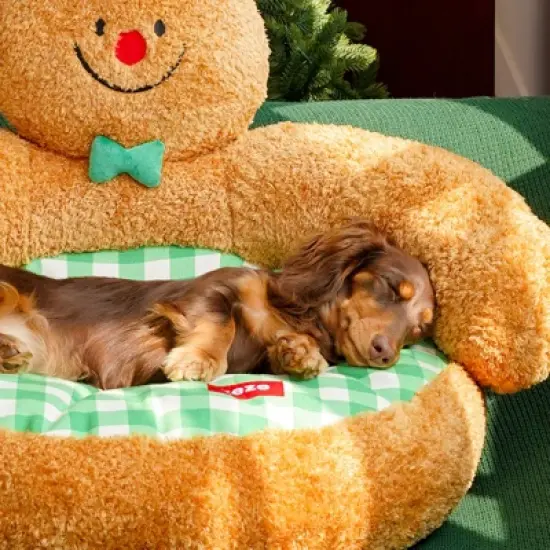 ZEZE Gingerbread Man Hug Pet Sofa Bed-Multicolored image {4}