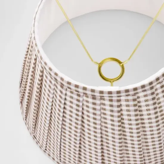 Gingham Pleated Lamp Shade Brown - Threshold&trade; designed with Studio McGee image {3}