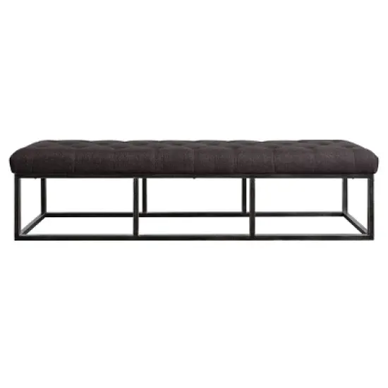 Danes Tufted Bench with Iron Legs - Finch image {10}