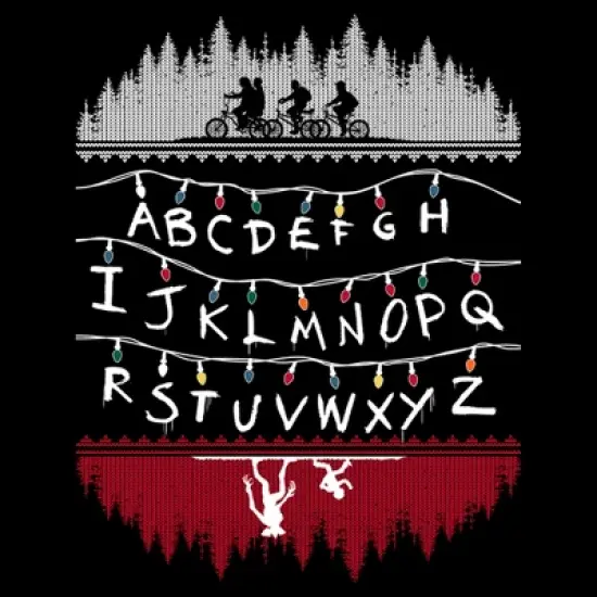 Boy's Stranger Things Christmas Light Message T-Shirt image {1}